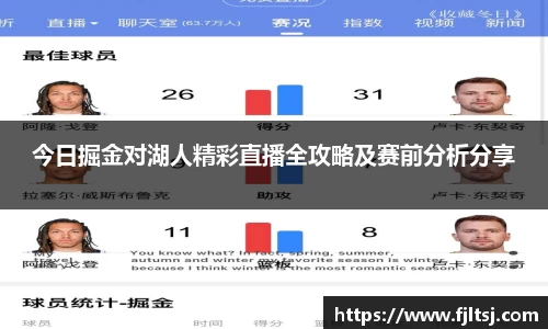 今日掘金对湖人精彩直播全攻略及赛前分析分享
